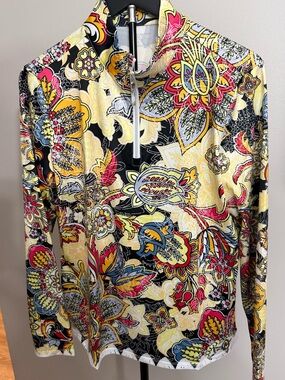 Acegolfs Women's 1/4 Zip Floral pullover Size Large